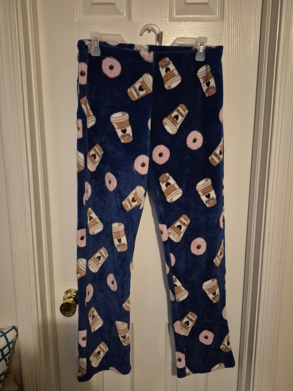 Navy Coffee & Donut Plush Pajama Pants